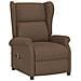 Poltrona Ad Ala Reclinabile Elettrica Marrone In Tessuto - Foto miniatura 2