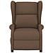 Poltrona Ad Ala Reclinabile Elettrica Marrone In Tessuto - Foto miniatura 3