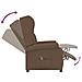Poltrona Ad Ala Reclinabile Elettrica Marrone In Tessuto - Foto miniatura 6