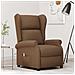 Poltrona Ad Ala Reclinabile Elettrica Marrone In Tessuto - Foto miniatura 8