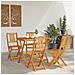 Set Bistro da Giardino Pieghevole  4 Pezzi in Legno Massello di Acacia, Tavolo da Giardino Pieghevole Rettangolare  100x55x75 cm in Legno Massello di Acacia, Sedie da Giardino Pieghevoli  2 pz 36x46x85 cm in Legno Massello di Acacia - Foto miniatura 4