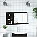 Mobiletto con Specchio per Bagno Rovere Nero 90x11x45 cm in Legno Massello - Foto miniatura 3