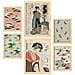 Set Di 6 Stampe Collezione Di Piatti Dal Giappone Con Collage Estetico Per La Decorazione D'interni A3 & A4 Telaio In Legno Chiaro - Foto miniatura 1