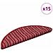 Tappetini per scale autoadesivi 15 pcs Rosso 56 x 17 x 3 cm - Foto miniatura 3