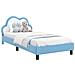 Struttura letto bambini con testata Blu 90 x 190 cm PU - Foto miniatura 1