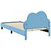 Struttura letto bambini con testata Blu 90 x 190 cm PU - Foto miniatura 7
