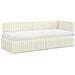 Struttura Letto Angolare con Materasso 2 pcs Crema Velluto - Foto miniatura 4