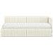 Struttura Letto Angolare con Materasso 2 pcs Crema Velluto - Foto miniatura 5