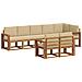 Set di divani da esterno con cuscino 8 pcs Naturale e Beige - Foto miniatura 1