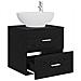 Mobile Lavabo da Parete Rovere Nero 49,5 x 44,5 x 66,5 cm - Foto miniatura 2