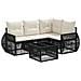 Set Divano da Giardino 5 pcs Nero e Bianco Crema polyrattan - Foto miniatura 1