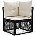 Set Divano da Giardino 5 pcs Nero e Bianco Crema polyrattan - Foto miniatura 3