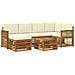 Set divano sezionale con cuscino 6 pcs Naturale e Crema - Foto miniatura 1