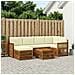 Set divano sezionale con cuscino 6 pcs Naturale e Crema - Foto miniatura 2