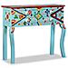 Consolle In Legno Massello Di Mango Blu Dipinta A Mano - Foto miniatura 1