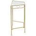 Tavolino Vintage In Metallo 87x34x73 Cm Oro - Foto miniatura 3