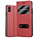 Custodia Compatibile Con Apple Iphone X / Xs In Rosso Zafferano - Coperchio Protettivo Con Chiusura Magnetica, Funzione Stand E 2 Finestre Di Visualizzazione - Foto miniatura 1