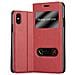 Custodia Compatibile Con Apple Iphone X / Xs In Rosso Zafferano - Coperchio Protettivo Con Chiusura Magnetica, Funzione Stand E 2 Finestre Di Visualizzazione - Foto miniatura 4