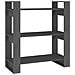 Libreria /divisorio Grigio 80x35x91 Cm In Legno Massello Di Pino - Foto miniatura 2