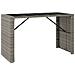 Tavolo Da Bar Con Piano In Vetro Grigio 185x80x110cm Polyrattan - Foto miniatura 2