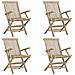 Sedie Giardino Pieghevoli 4pz Grigie 56x61x89 Cm Massello Teak - Foto miniatura 2