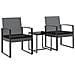 Set Pranzo Da Giardino 3 Pz Con Cuscini Rattan Pp Grigio Scuro - Foto miniatura 2