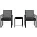 Set Pranzo Da Giardino 3 Pz Con Cuscini Rattan Pp Grigio Scuro - Foto miniatura 3