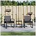 Set Pranzo Da Giardino 3 Pz Con Cuscini Rattan Pp Grigio Scuro - Foto miniatura 1
