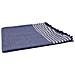Telo Mare Fouta Da Lettino 100% Cotone Modello Lurex Con Pon Pon Telo Mare Blu - Foto miniatura 2