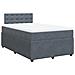 Giroletto A Molle Con Materasso Grigio Scuro 120x200 Cm Velluto - Foto miniatura 2