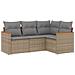 Set Divano Da Giardino 4 Pz Con Cuscini Beige In Polyrattan - Foto miniatura 2