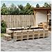 Set Da Pranzo Da Giardino 17 Pz Con Cuscini Beige In Polyrattan - Foto miniatura 1