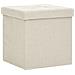 Lusso Casadino -  Sgabello Con Contenitore Pieghevole Bianco Crema In Simil Lino - Foto miniatura 1