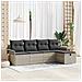 Set di divani da giardino a 5 pezzi con cuscini grigio chiaro in polyrattan - Foto miniatura 2