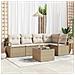 Set Divano da Giardino  con Cuscini 6 Pezzi Rattan Polvere Marrone, Divano da Giardino  a 2 Posti con Cuscini Rattan Polvere Beige - Foto miniatura 2