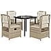 Set da Pranzo da Giardino 5 pz con Cuscini Beige in Polyrattan - Foto miniatura 1