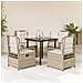 Set da Pranzo da Giardino 5 pz con Cuscini Beige in Polyrattan - Foto miniatura 2
