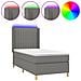 Letto a Molle Materasso e LED Grigio Scuro 90x190 cm in Tessuto - Foto miniatura 1
