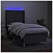 Letto a Molle Materasso e LED Grigio Scuro 90x190 cm in Tessuto - Foto miniatura 3