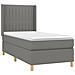 Letto a Molle Materasso e LED Grigio Scuro 90x190 cm in Tessuto - Foto miniatura 4