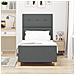 Letto Struttura Grigio Scuro 90x190 cm Tessuto - Foto miniatura 5
