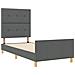 Letto Struttura Grigio Scuro 90x190 cm Tessuto - Foto miniatura 6