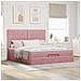 Struttura Letto Pouf con Materassi Rosa 180x200 cm Velluto - Foto miniatura 3