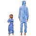 Pigiama Per Bambini Kigurumi Onesie Costume Stich Blu 105-115 - Foto miniatura 4