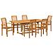 Set da Pranzo per Giardino 7 pcs Marrone 200 x 100 x 75 cm - Foto miniatura 1