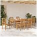 Set da Pranzo per Giardino 7 pcs Marrone 200 x 100 x 75 cm - Foto miniatura 4