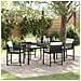 Set da Pranzo per Giardino 5 pcs Nero polyrattan - Foto miniatura 2