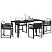 Set da Pranzo per Giardino 5 pcs Nero polyrattan - Foto miniatura 3