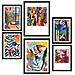 Set Di 6 Stampe Dipinto Decorativo Dai Toni Gialli E Rossi Di Matisse, Colori Forti Incorniciati Con Illustrazioni Per Le Pareti A3 & A4 Cornice Nera - Foto miniatura 1