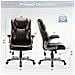 Sedia Da Ufficio Sedia Da Ufficio Ergonomica In Ecopelle, Schienale Reclinabile, Braccioli Regolabili E Altezza Regolabile Marrone - Foto miniatura 2